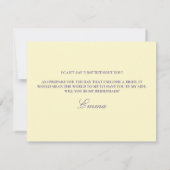Modern Violet Yellow Bridesmaid Proposal Card (Rückseite)