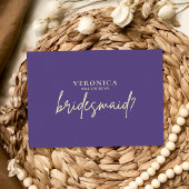 Modern Violet Yellow Bridesmaid Proposal Card