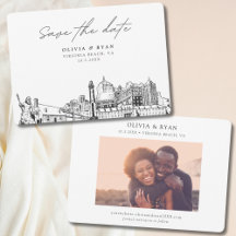 Modern Virginia Beach Wedding Save the Date