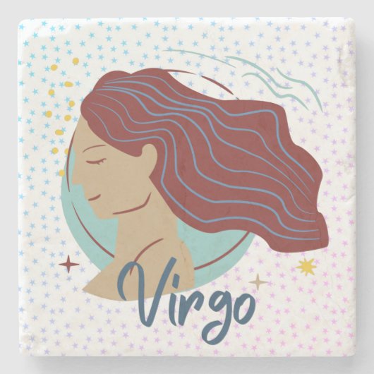 Modern Virgo Woman Zodiac Steinuntersetzer (Vorderseite)
