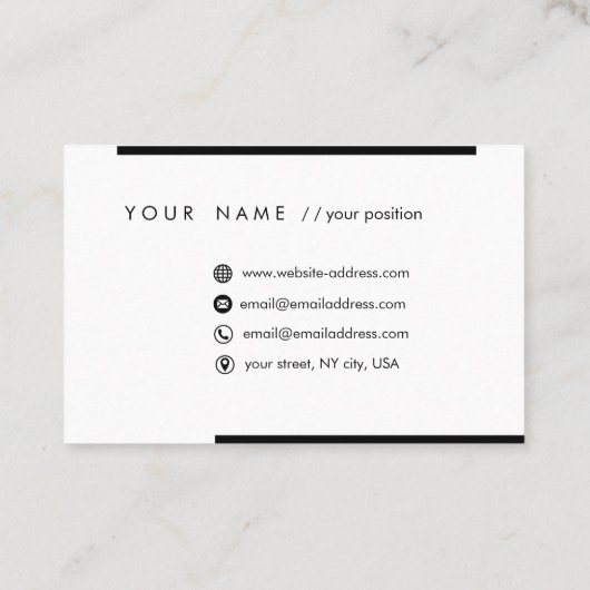 Modern Visitenkarte (Rückseite)
