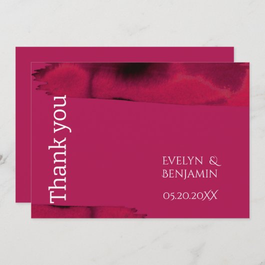 Modern Viva Magenta Dankeskarte (Vorne/Hinten)