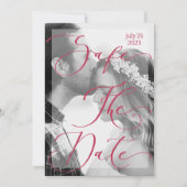 Modern viva magenta Foto Elegante Einladung (Vorderseite)