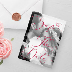 Modern viva magenta Foto Elegante Einladung