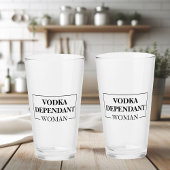 Modern Vodka-Anhängerin Funny Zitat Glas