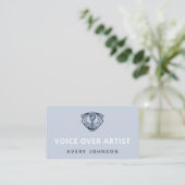 Modern Voice over Artist Actor Microphone Logo Visitenkarte (Stehend Vorderseite)