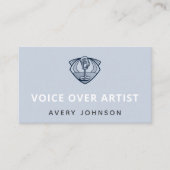 Modern Voice over Artist Actor Microphone Logo Visitenkarte (Vorderseite)