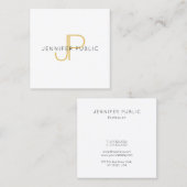 Modern-Vorlage für das Gold Monogram Design Quadratische Visitenkarte (Vorne/Hinten)