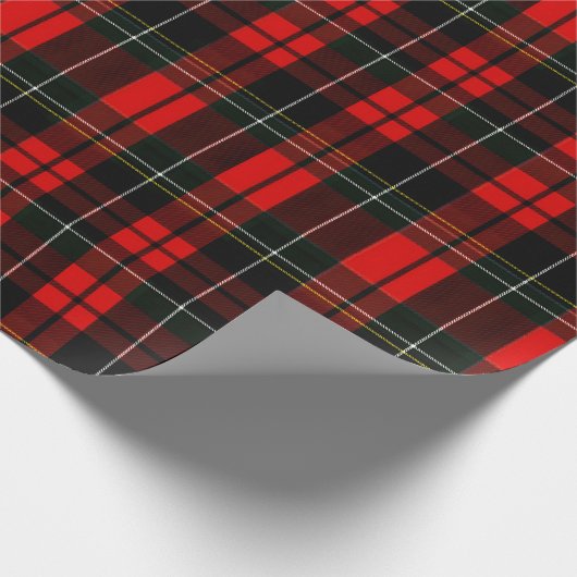 Modern Wallace Red Scottish Tartan Plaid Pattern Geschenkpapier (Ecke)