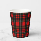 Modern Wallace Red Scottish Tartan Plaid Pattern Pappbecher (Rückseite)
