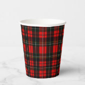 Modern Wallace Red Scottish Tartan Plaid Pattern Pappbecher (Rechts)