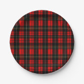 Modern Wallace Red Scottish Tartan Plaid Pattern Pappteller (Vorderseite)