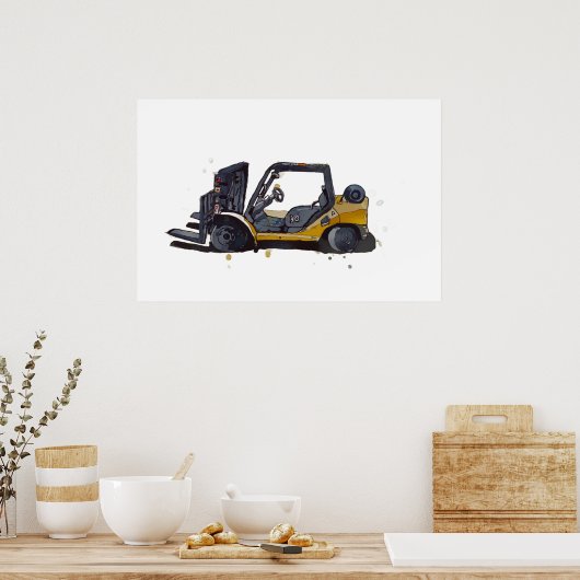 Modern warehouse forklift poster (Küche)