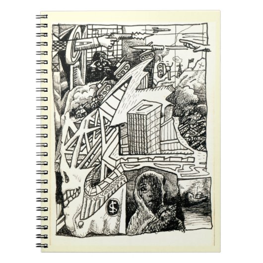 "Modern Warfare"-Tinte zeichnend Spiral-Foto-Noteb Notizblock (Vorderseite)