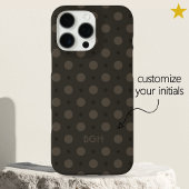 Modern Warm Gray Dots Pattern Custom Name Initials Case-Mate iPhone Hülle