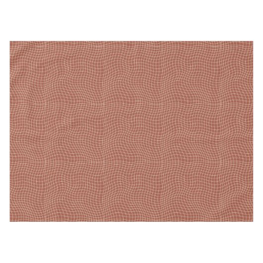 Modern Warped Grid | Minimalist Fluid Geometric Tischdecke (Vorderseite (Horizontal))