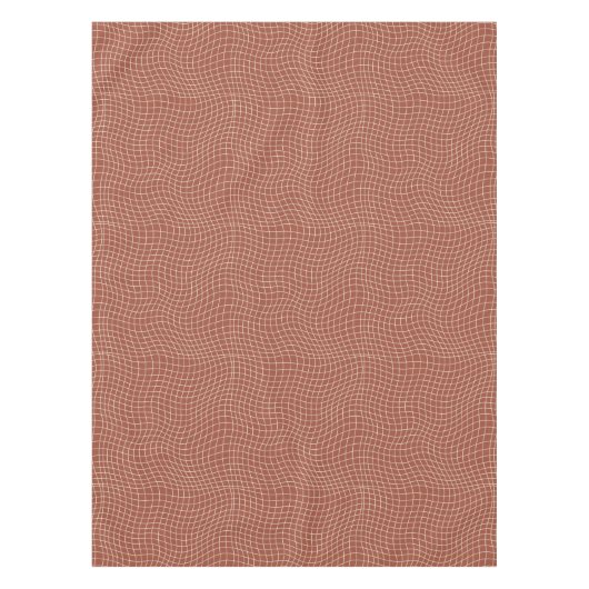 Modern Warped Grid | Minimalist Fluid Geometric Tischdecke (Vorderseite)