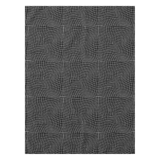 Modern Warped Grid | Minimalist Fluid Geometric Tischdecke (Vorderseite)
