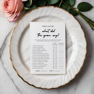 Modern Was hat die "Groom Say Game Card" gemacht? Einladung