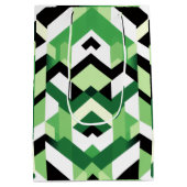 Modern Wasabi Green Block Chevron Design GIft Mittlere Geschenktüte (Rückseite)