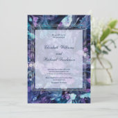 Modern Water Color Mauve Aquamarine Blumenhochzeit Einladung (Stehend Vorderseite)
