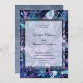 Modern Water Color Mauve Aquamarine Blumenhochzeit Einladung (Vorne/Hinten)