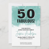 Modern Watercolor 50. Geburtstagsparty Einladung (Vorderseite)