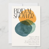 Modern Watercolor Abstract Circles Bridal Shower Einladung (Vorderseite)