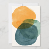 Modern Watercolor Abstract Circles Bridal Shower  Einladung (Rückseite)