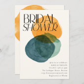 Modern Watercolor Abstract Circles Bridal Shower  Einladung (Vorne/Hinten)