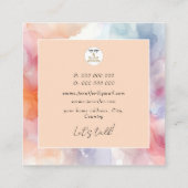 Modern watercolor Abstract purple Quadratische Visitenkarte (Rückseite)