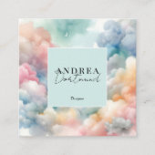 Modern watercolor Abstract purple Quadratische Visitenkarte (Vorderseite)