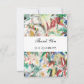 Modern Watercolor Abstrakt Vielen Dank Dankeskarte (Vorderseite)