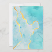 Modern Watercolor Aqua Blue Agate Wedding Einladung (Rückseite)