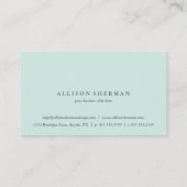 Modern Watercolor Aqua Visitenkarte (Rückseite)