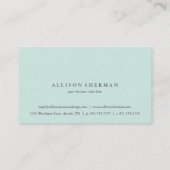 Modern Watercolor Aqua Visitenkarte (Rückseite)