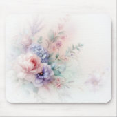 Modern Watercolor Aquarell Flowers Painting Trendy Mousepad (Vorne)