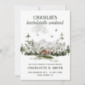 Modern Watercolor Bachelorette Weekend Camping Einladung (Vorderseite)