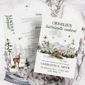 Modern Watercolor Bachelorette Weekend Camping Einladung