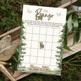 Modern Watercolor Bear Baby Dusche Bingo Spiel Flyer