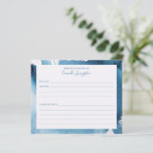 Modern Watercolor Blue Abstrakt Name Rezept Card (Stehend Vorderseite)