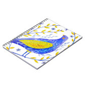 Modern Watercolor Blue and Yellow Bird Art Notizblock (Linke Seite)