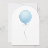 Modern Watercolor Blue Balloon Baby Dusche Einladung (Rückseite)