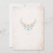 Modern Watercolor Blue Bogen Retro Blume Bridal Sh Einladung (Rückseite)