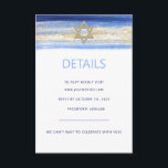 Modern Watercolor Blue Gold Star BAR MITZVAH UAWG  Begleitkarte<br><div class="desc">Schöne religiöse jüdische Bar Mitzvah UAWG Einladungskarten. Modernes und dennoch elegantes Aquarelldesign in Pinselstrichblau, hell bis marineblau. Goldener Star von David in der Mitte mit Imitaten goldenen Pinselstrich mit Goldfolie. Moderne Schriftzeichen. 'Wird an die TORAH als Bar Mitzvah gerufen'. Präfekt für den 13-jährigen Sohn, Junge. Einfach zu bearbeiten - einfach...</div>