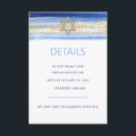Modern Watercolor Blue Gold Star BAR MITZVAH UAWG  Begleitkarte<br><div class="desc">Schöne religiöse jüdische Bar Mitzvah UAWG Einladungskarten. Modernes und dennoch elegantes Aquarelldesign in Pinselstrichblau, hell bis marineblau. Goldener Star von David in der Mitte mit Imitaten goldenen Pinselstrich mit Goldfolie. Moderne Schriftzeichen. 'Wird an die TORAH als Bar Mitzvah gerufen'. Präfekt für den 13-jährigen Sohn, Junge. Einfach zu bearbeiten - einfach...</div>