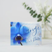 Modern Watercolor Blue Orchester Floral Postkarte (Stehend Vorderseite)