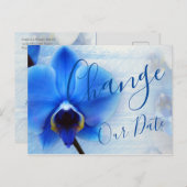 Modern Watercolor Blue Orchester Floral Postkarte (Vorne/Hinten)