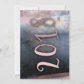 Modern Watercolor Blue Rose Gold Abschluss 2018 Einladung (Rückseite)