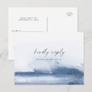 Modern Watercolor Blue Song Request UAWG Postcard Einladungspostkarte